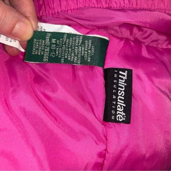 L.L. Bean Girl's M Medium Thinsulate TEK Coat Jacket Hooded Fleece Lined #283666 - Picture 10 of 12